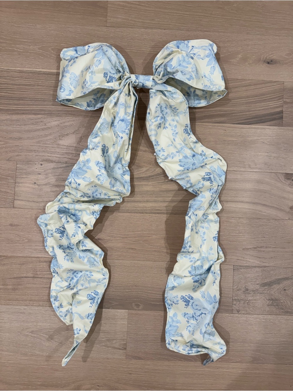 Unbranded Light Blue Floral Bow Tie Accent